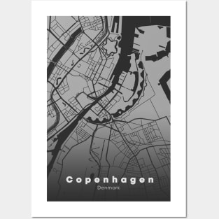 8k Copenhagen City Map Art Posters and Art